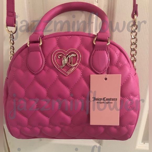 Juicy Couture Handbags - Juicy Couture flawless quilted puffy heart pink dome satchel crossbody bag new
